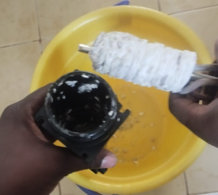 White crust on heating coil