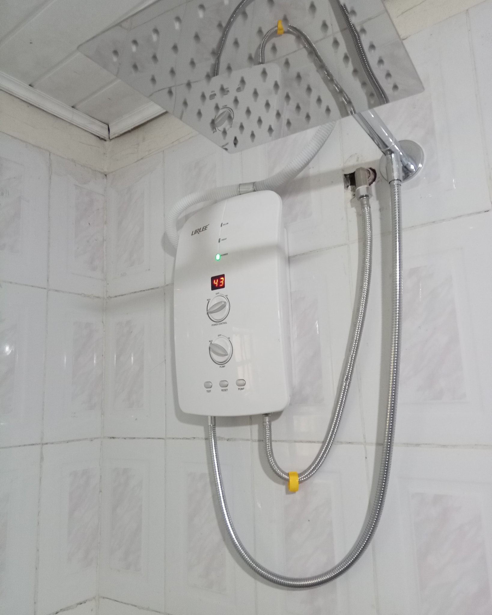 LIRLEE Instant Water Heater + Rain Shower (Pump) – Extremely Salty Water